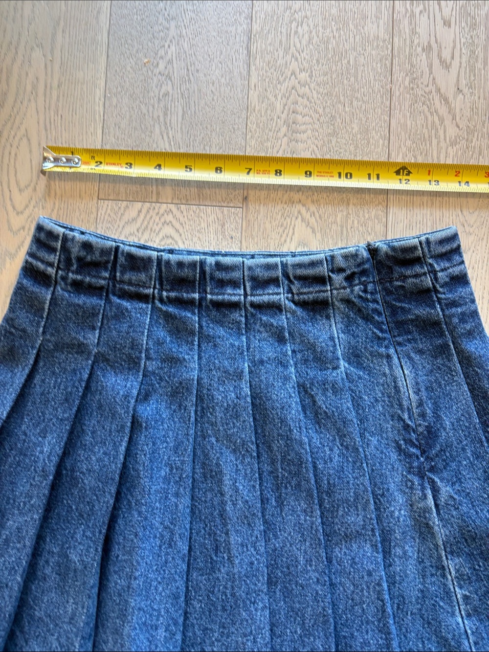 Self-Portrait Blue Denim Sleeveless Vest and Pleated Skirt Set Size 4 - Picture 8 of 10